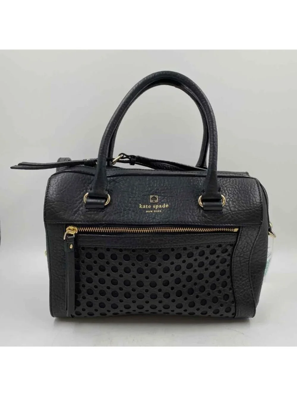 Kate Spade Perri Lane Bubbles Women's Black Luxe textured Purse Leather